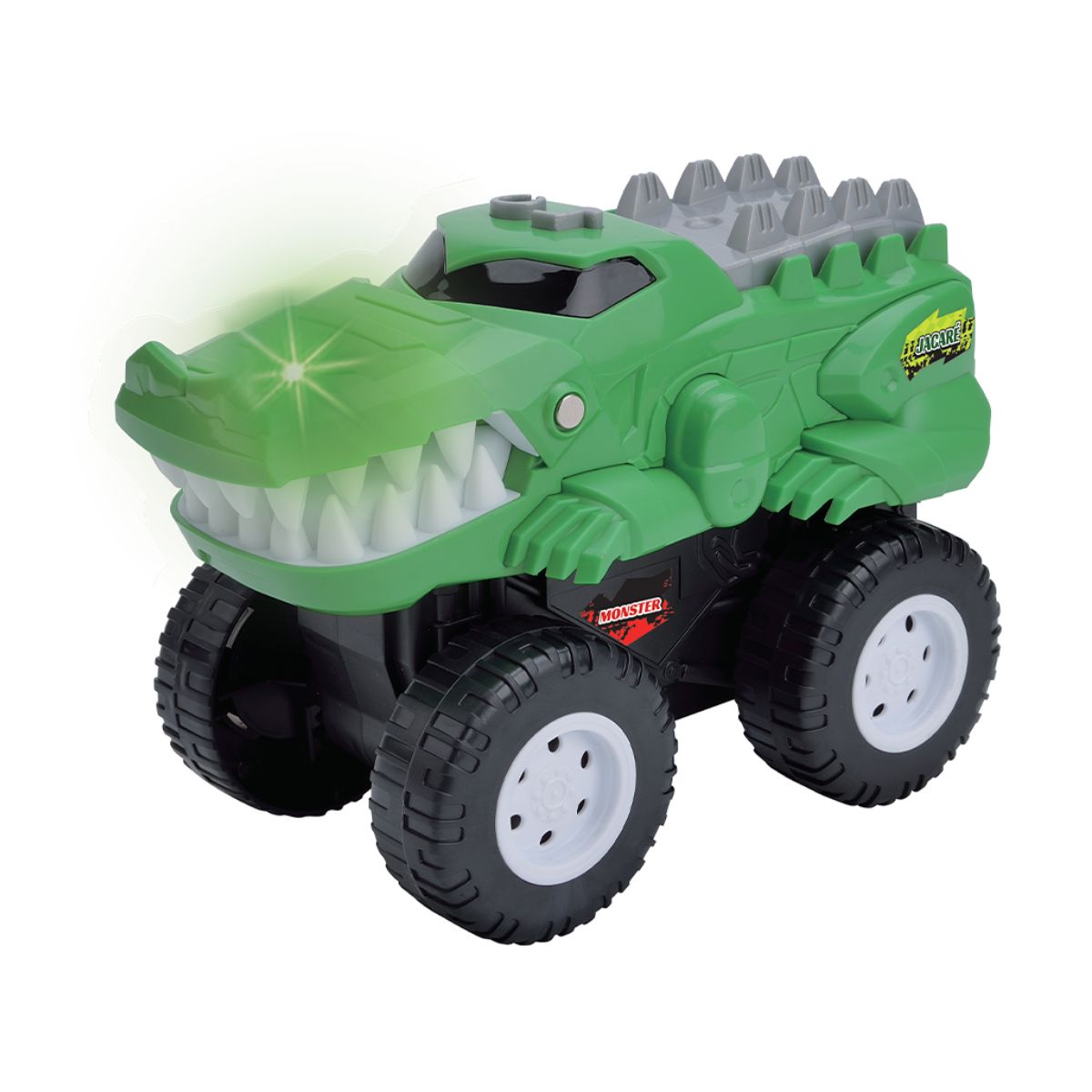 Brinquedo Carro Monster Jacaré Com Luz E Som - Dm Toys