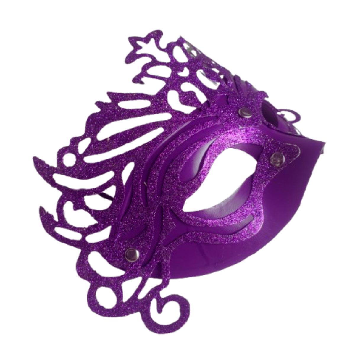 Máscara Fantasia Glitter Festa Carnaval Roxo