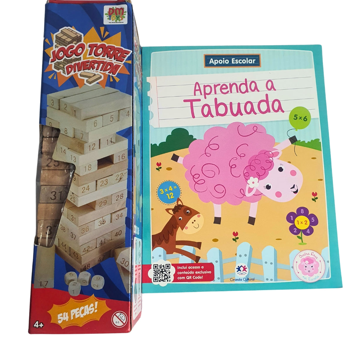 Kit Jogo Torre Divertida + Livro Aprenda a Tabuada