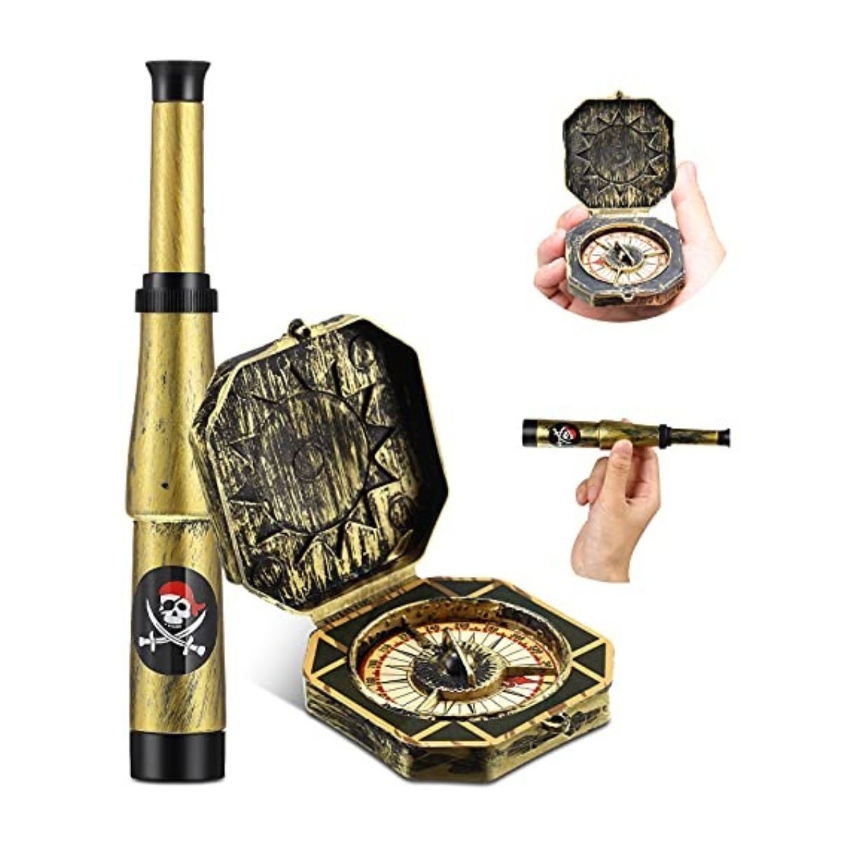 Kit Pirata Fantasia Cosplay Gancho De Mão Guerreiro