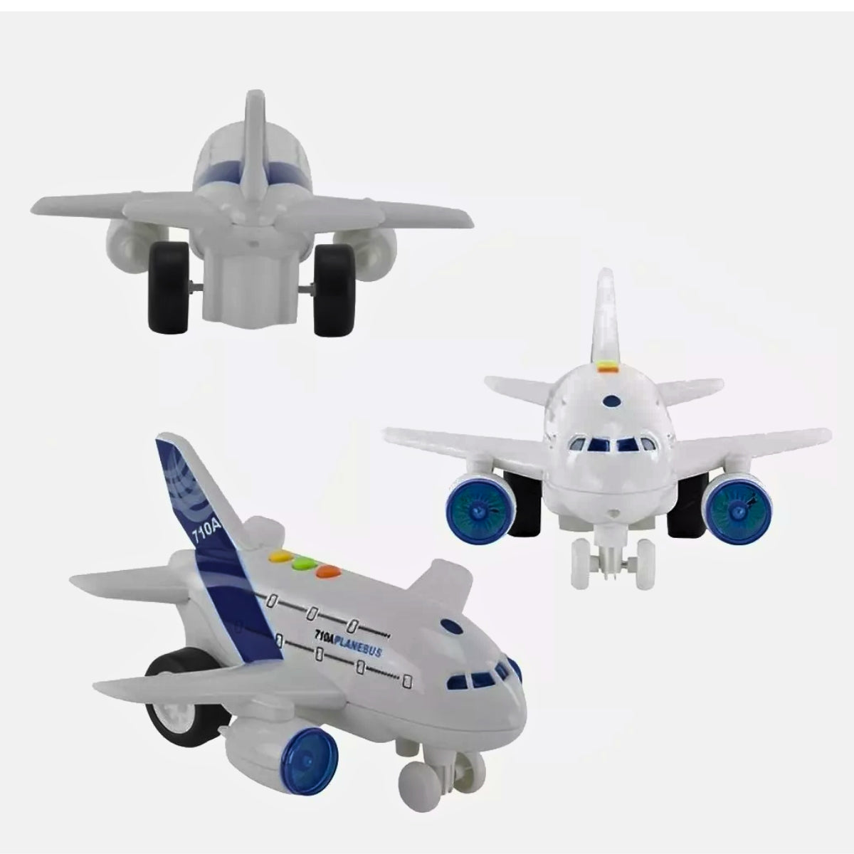 Avião De Brinquedo 710a Com Luz Som E Fricção Bbr Toys Cor Branco