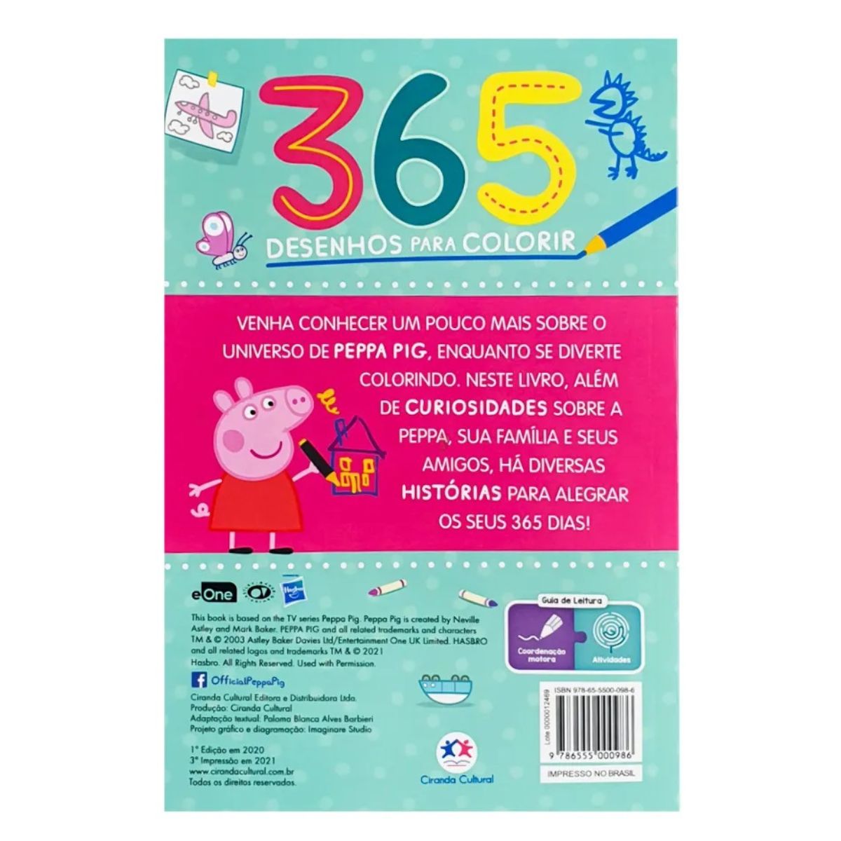 Kit 2 Livros Infantil Peppa Pig: 365 Atividades E Desenhos Para Colorir + Lousa Magnética Meus Primeiros Desenhos - Ciranda Cultural