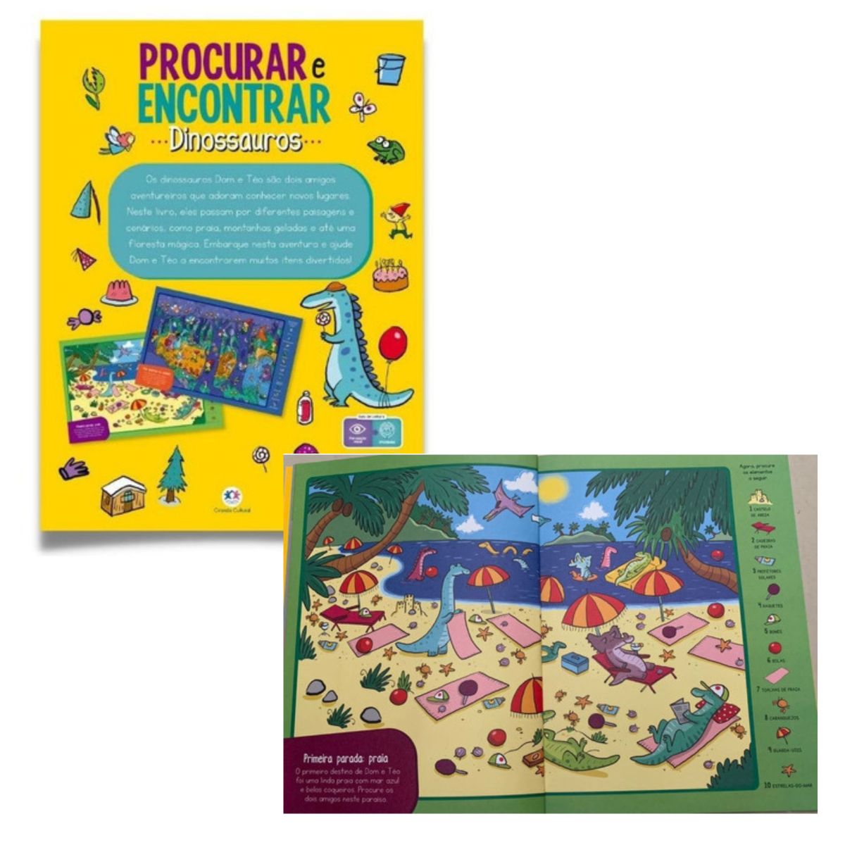 Kit 3 Livros Infantil Apoio Escolar: Cartilha Crescer - Alfabeto + Almanaque É Diversão Fábulas + Dinossauros - Procurar E Encontrar - Ciranda Cultural