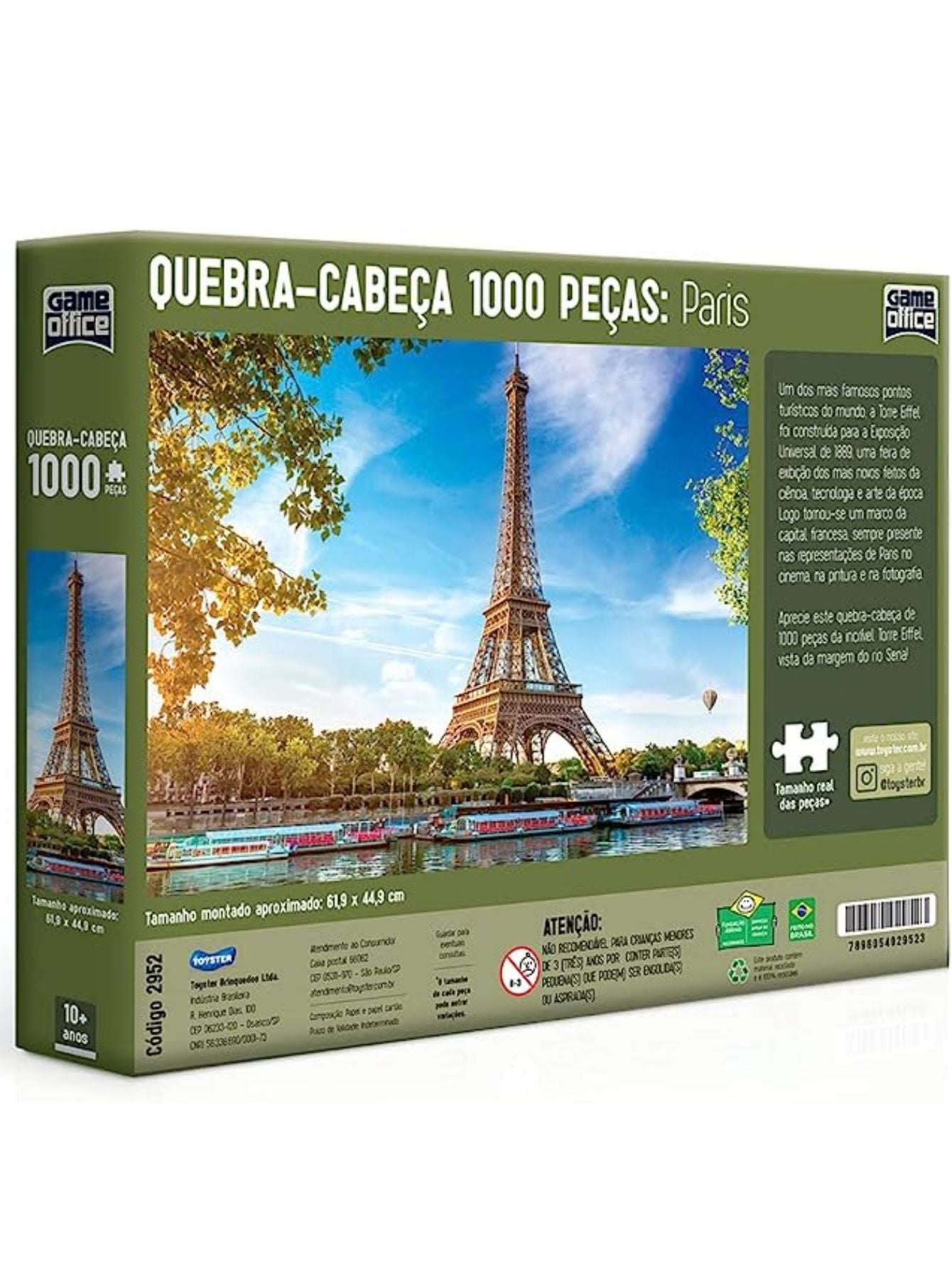 Quebra Cabeça 1000 Peças Paris - Toyster