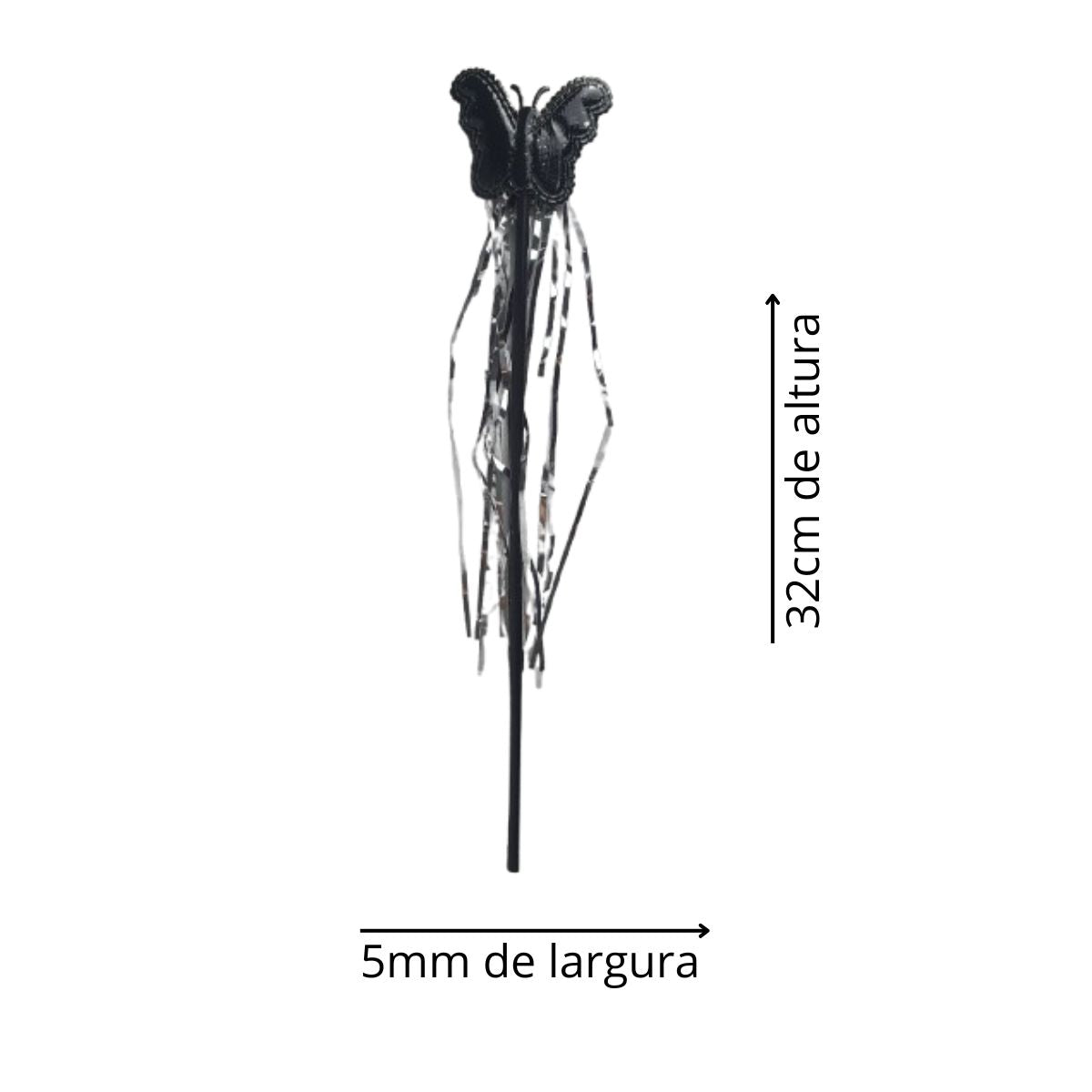 Kit Asa de Borboleta Acessórios Fantasia Carnaval Preto