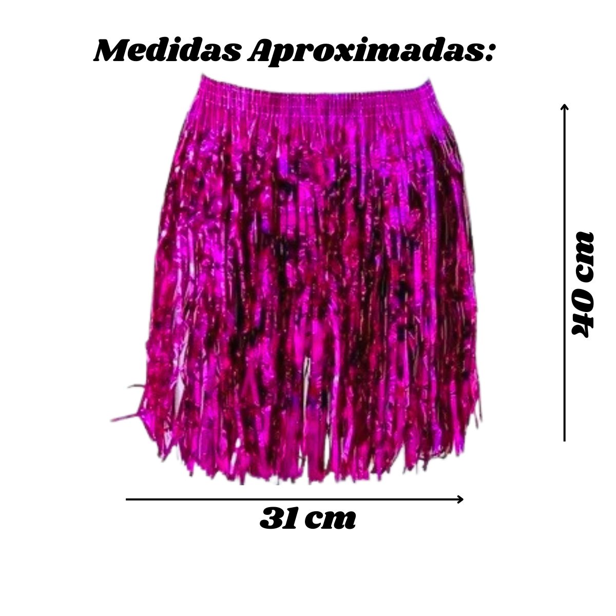 Kit Fantasia Oncinha Três Peças E Saia Metalizada Rosa