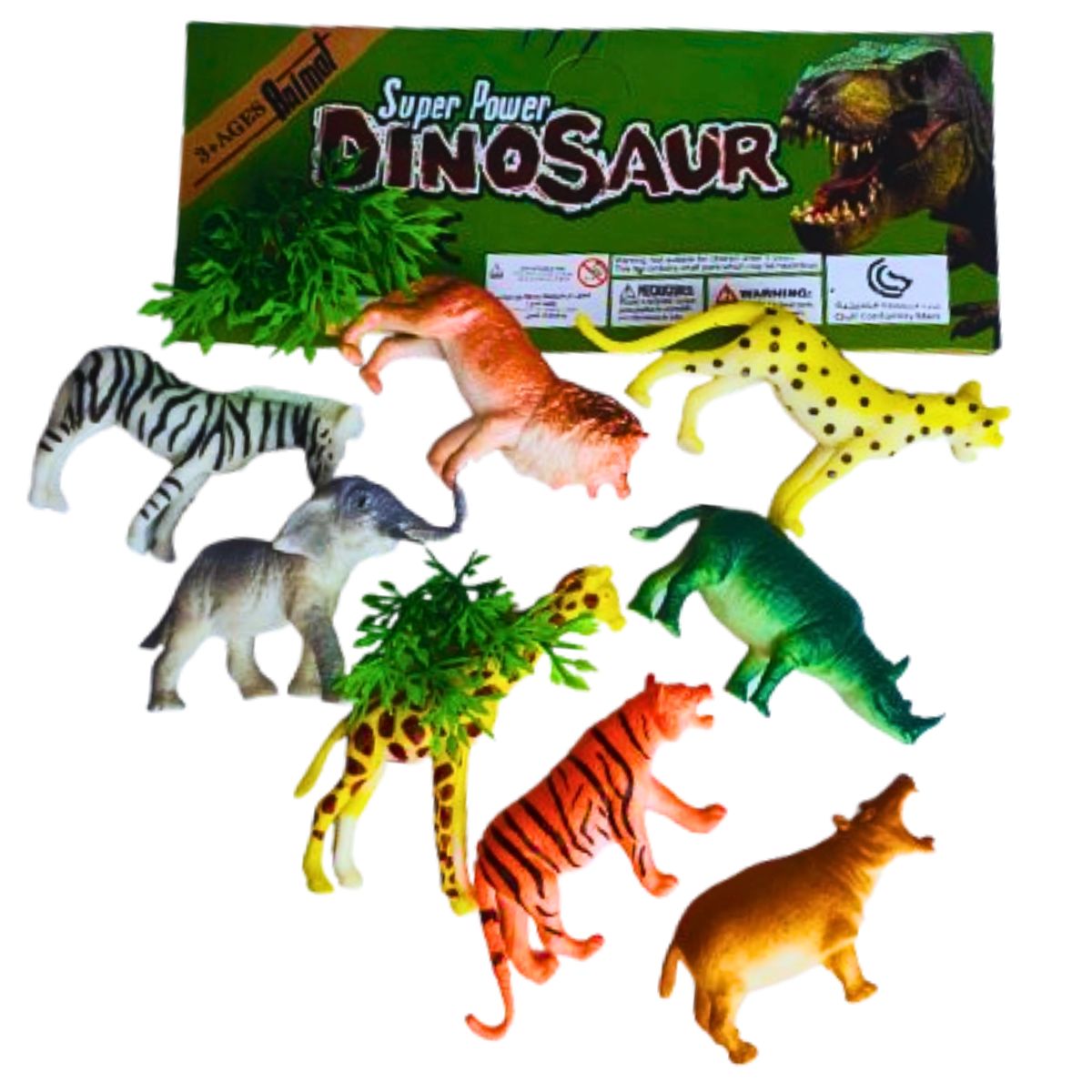 Kit Animais Selvagens Super Power Brinquedo 10 Peças