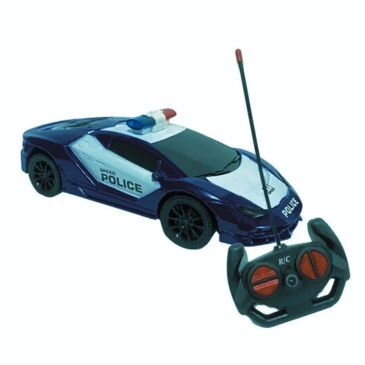 Carro De Polícia Com Controle Remoto Preto - Bbr Toys