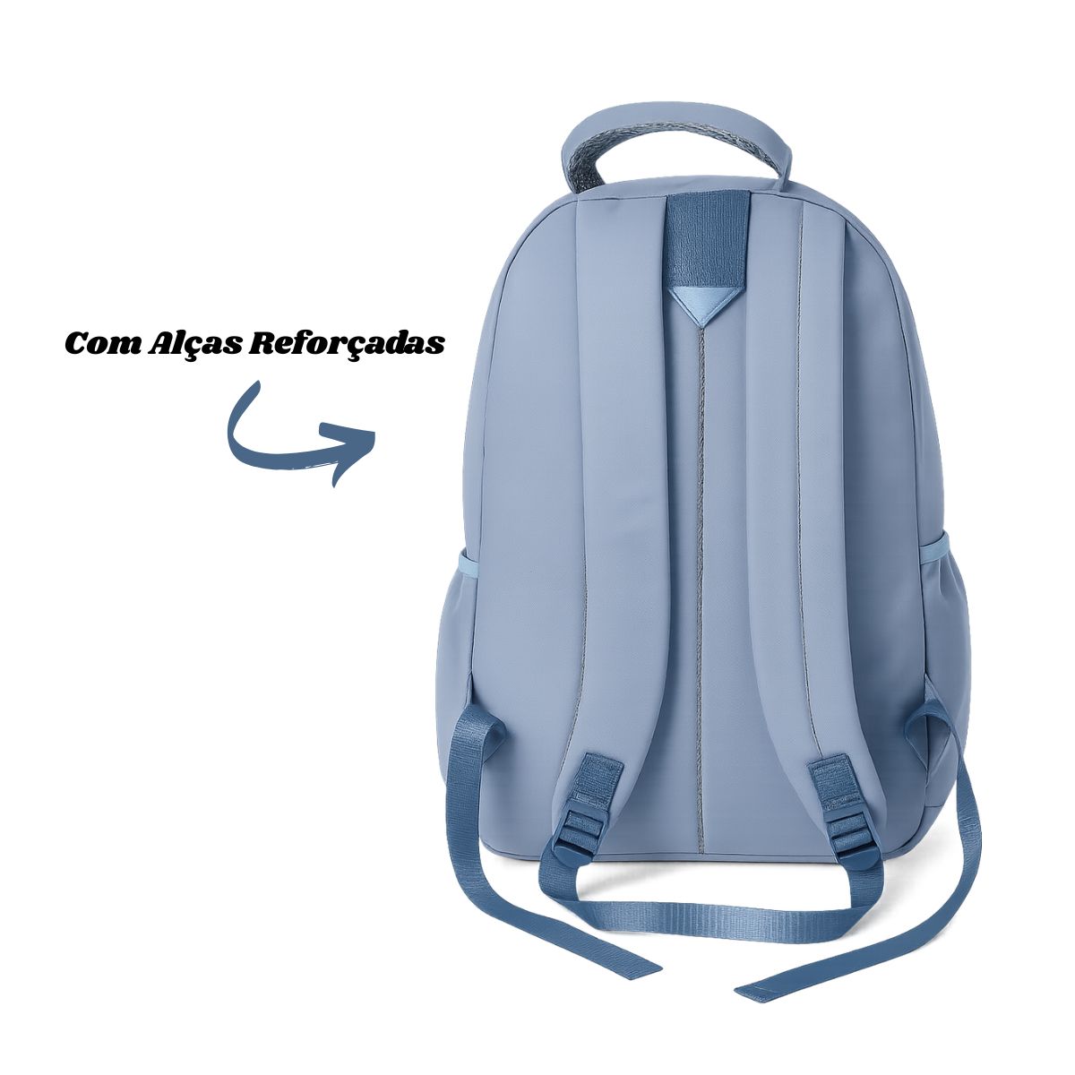 Mochila Bolsa Costas Feminina Com Chaveiro Ursinho Azul