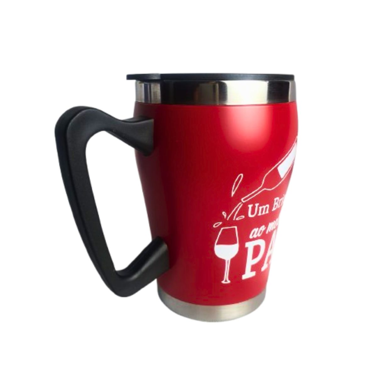 Caneca Térmica Inox Com Tampa Removível 350ml Dia Dos Pais - Vermelho