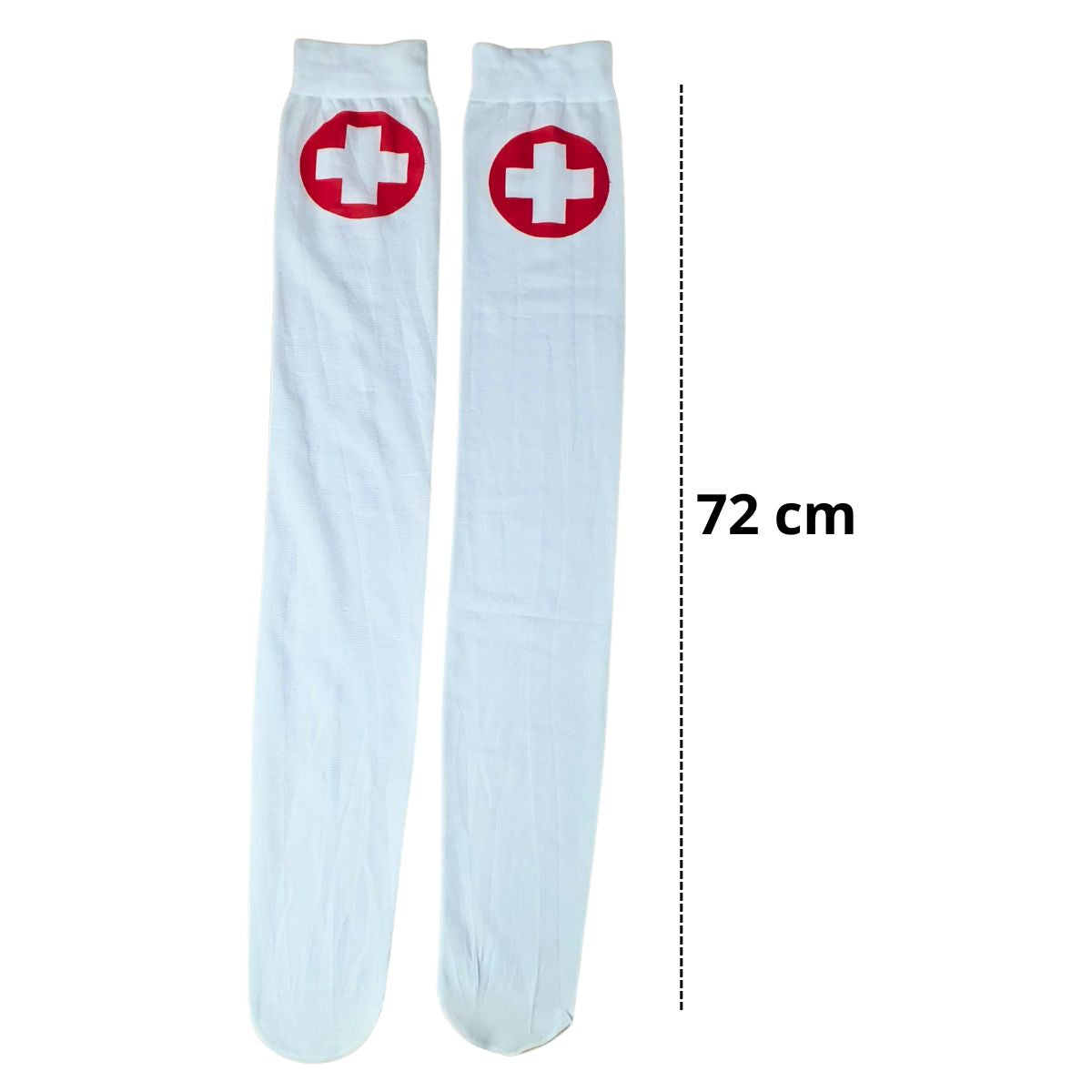 Meia Calça Enfermeira Branca Para Fantasia Cosplay e Festa 5/8