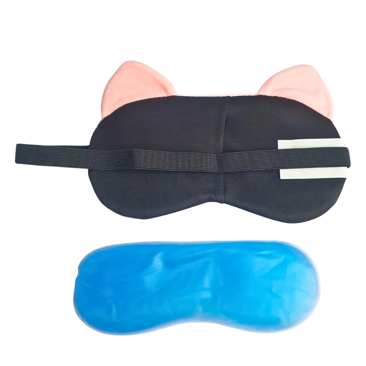 Máscara Gato Rosa de Óculos - Máscara de Descanso com Bolsa em Gel