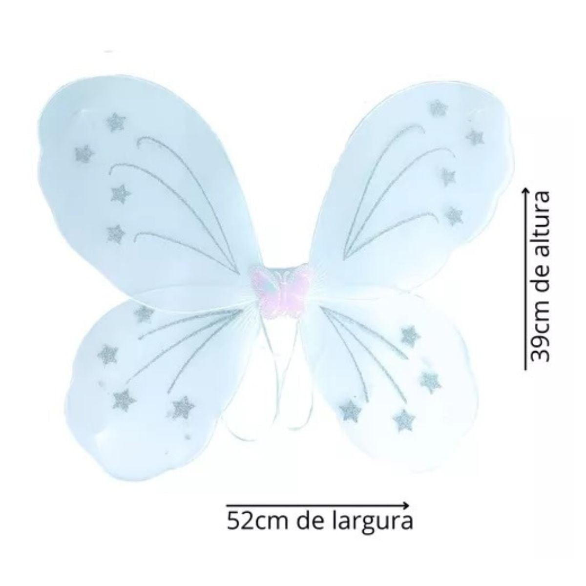 Kit Asa de Borboleta Acessórios Fantasia Carnaval Branco