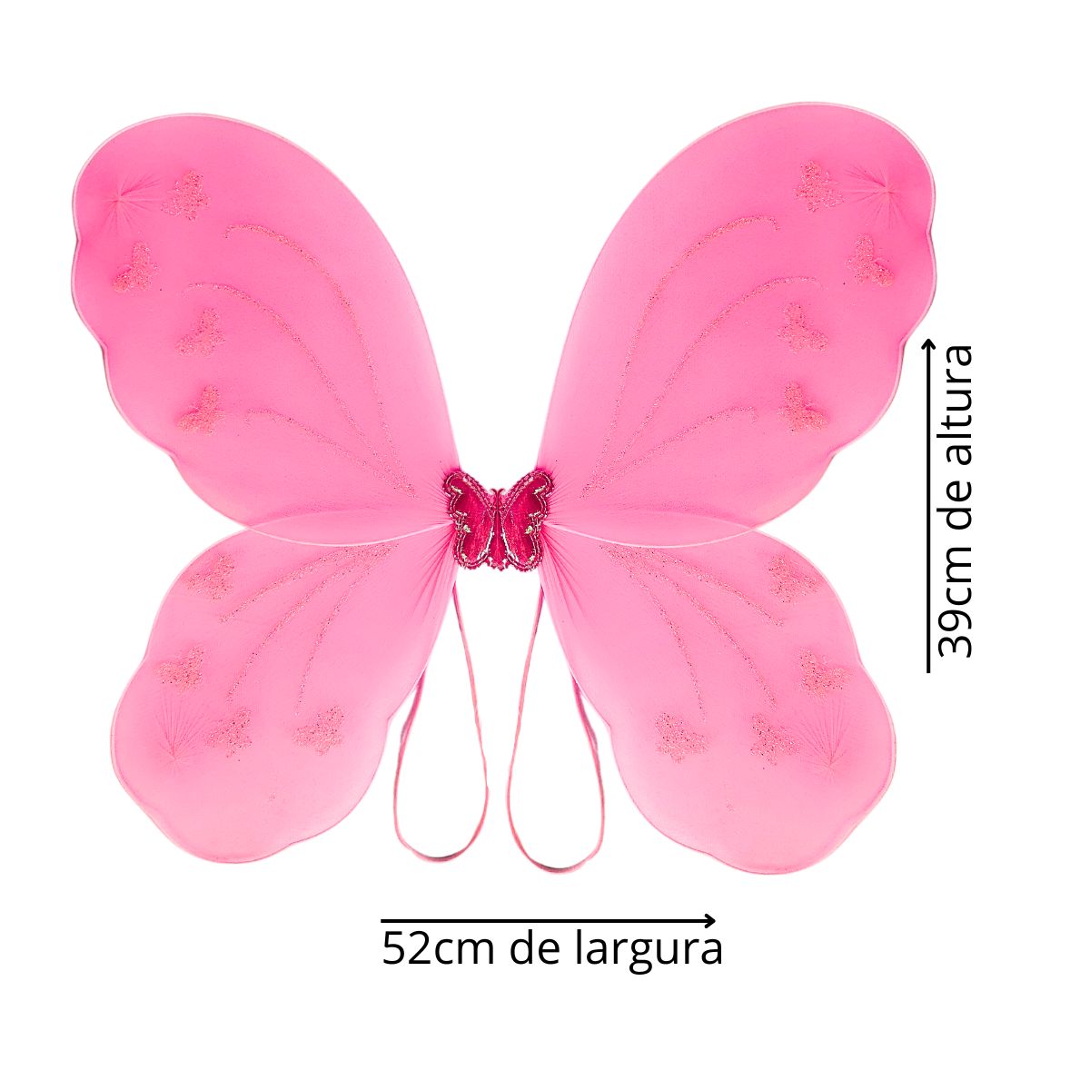 Kit Asa de Borboleta Acessórios Fantasia Carnaval Rosa Claro