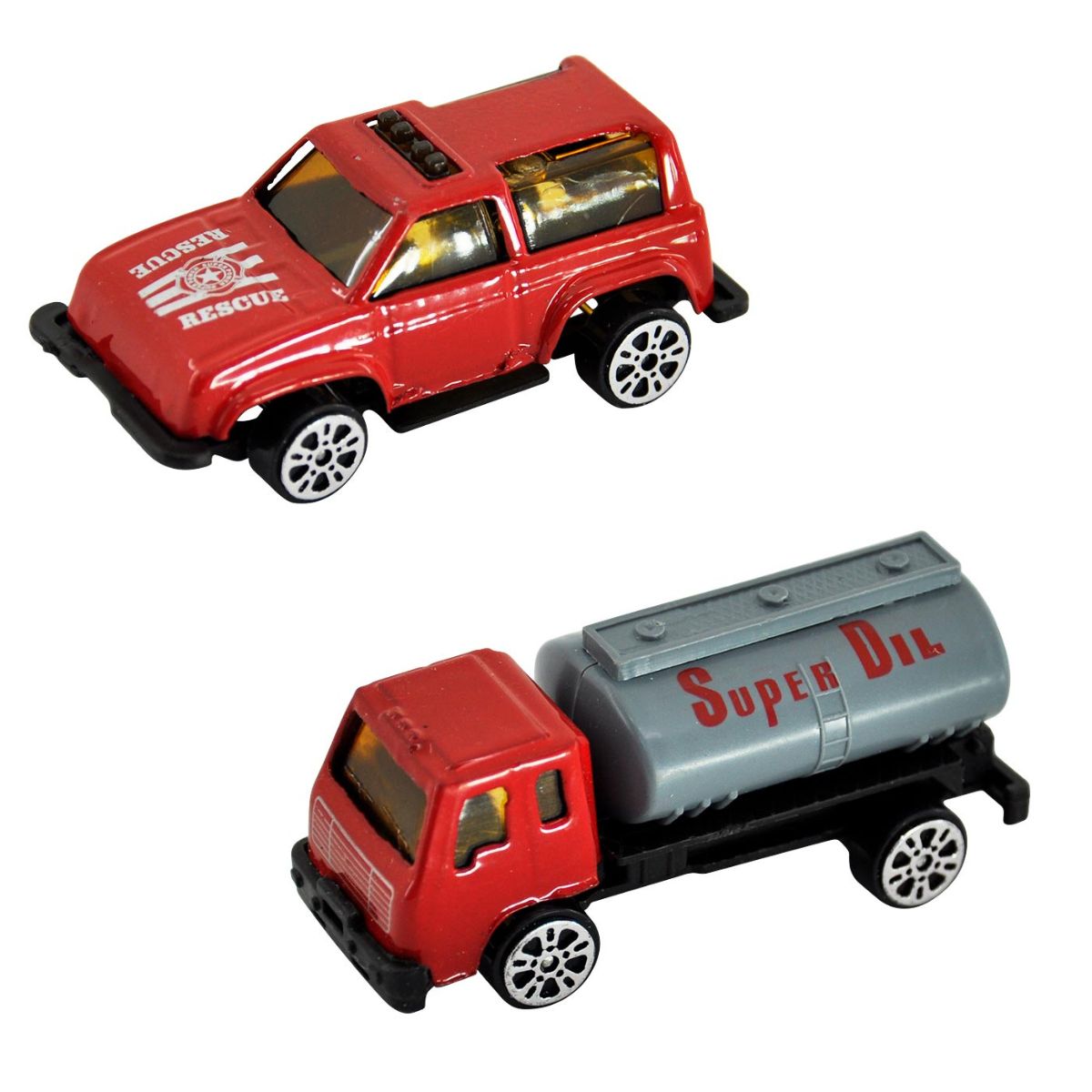 Kit 6 Veículos Miniaturas Dm Collection Vermelho 1:64 - Dm Toys