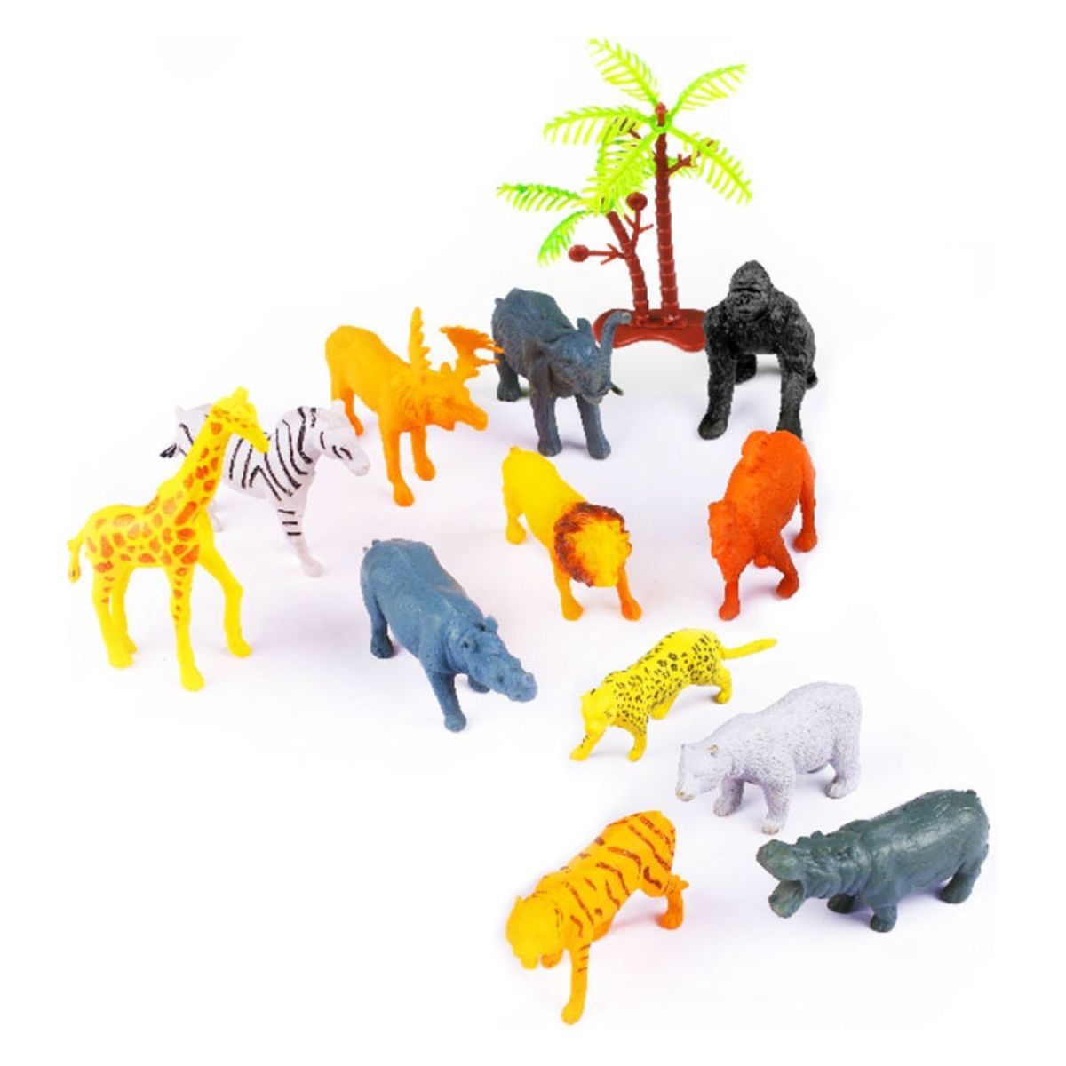 Kit Animais Da Arca Selva Tubo Brinquedo 15 Peças - Nettoy