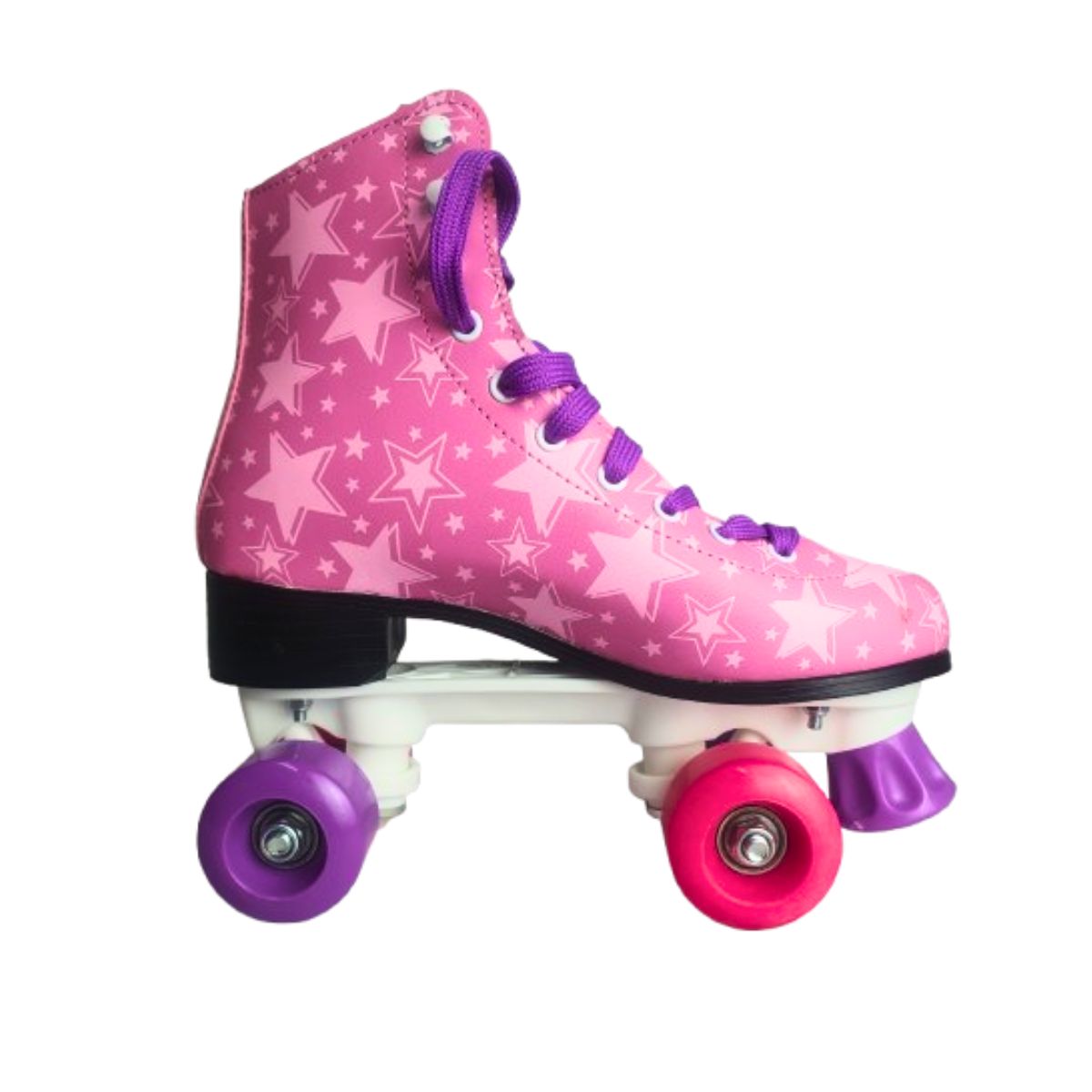 Patins Roller Retrô Clássico Rosa 4 Rodas - Bbr Toys