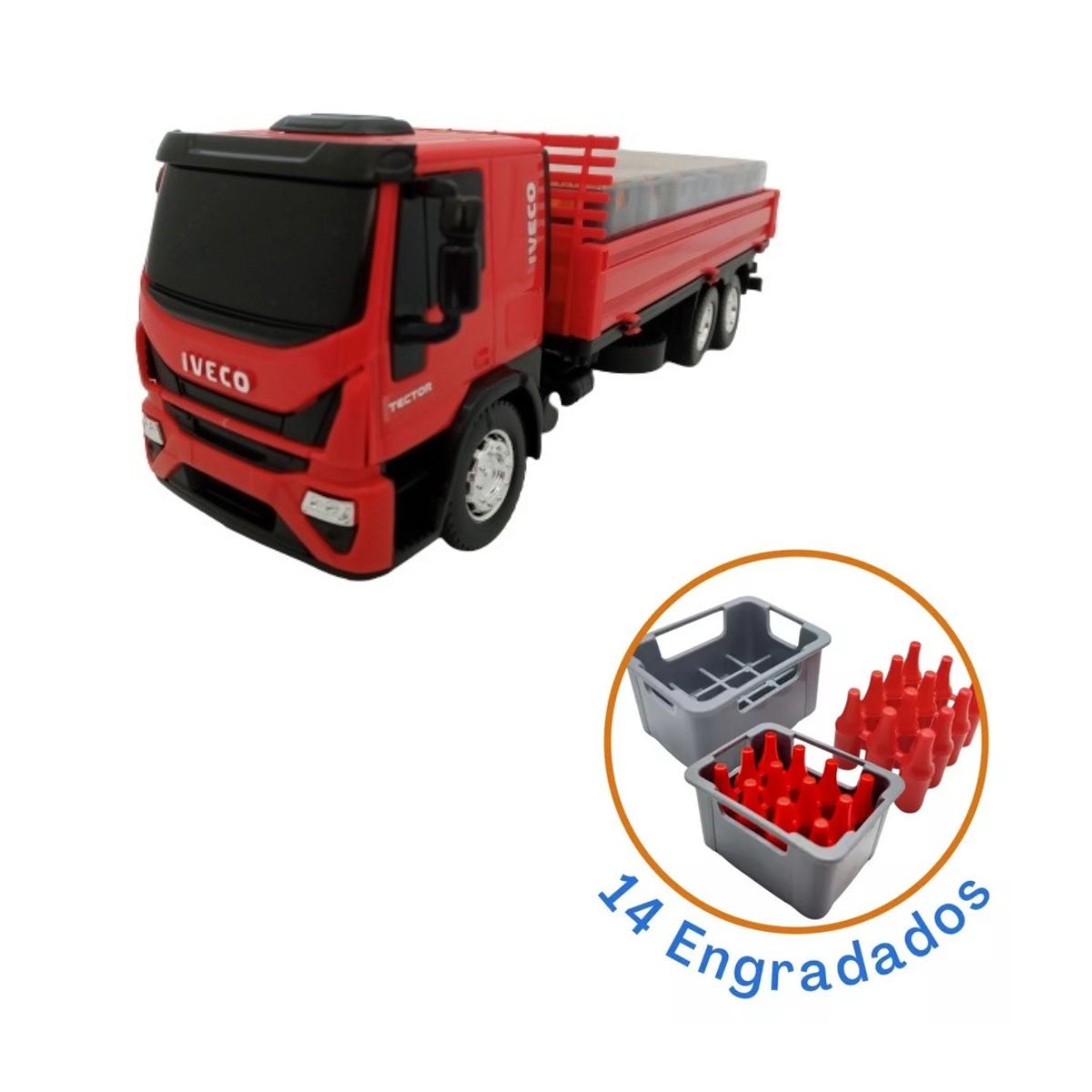 Brinquedo Caminhão De Bebidas Iveco Dropside Vermelho- Usual