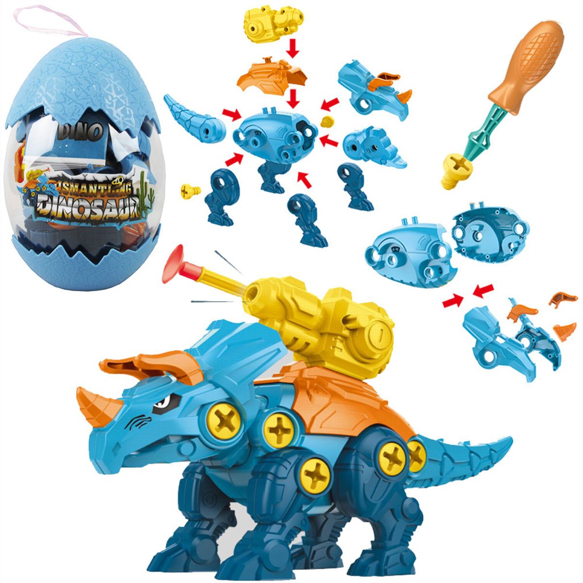 Ovo De Dinossauro War Brinquedo Monta E Desmonta Parafuso E Chave - Ark Toys