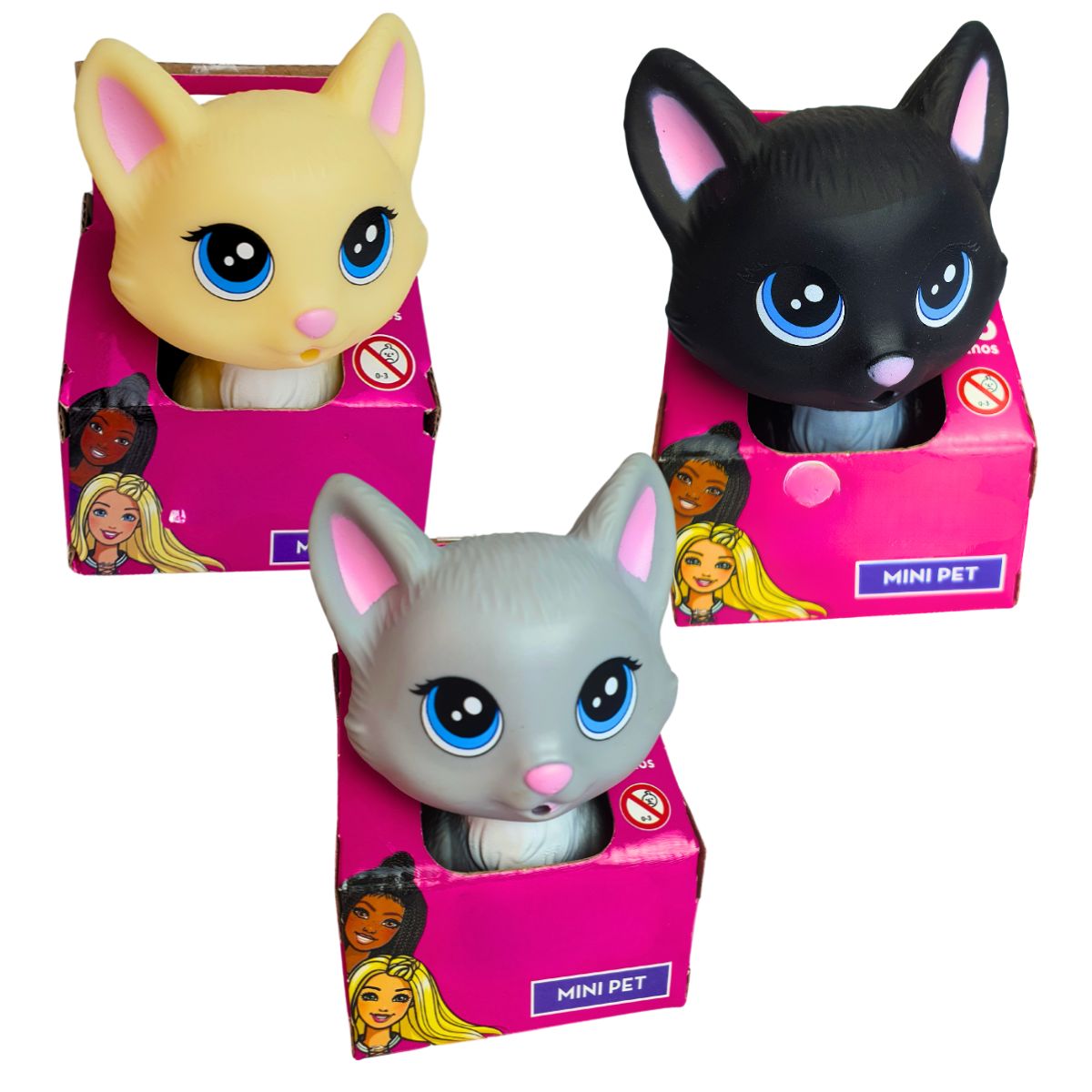 Kit 3 Mini Pets Gatinhas Na Casinha Barbie - Pupee