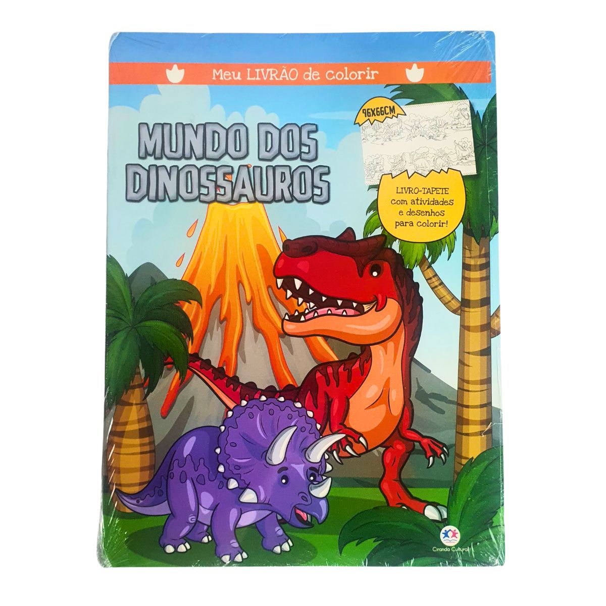 Kit Infantil: Meu Livrão de Colorir Mundo dos Dinossauros - Ciranda Cultural + Quebra-Cabeça Tea Rex 500 Peças Nano - Game Office Toyster