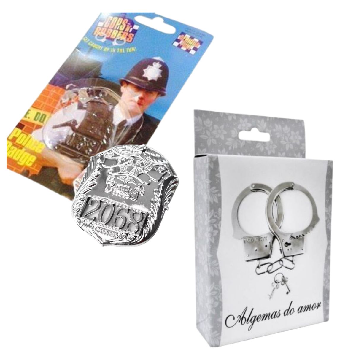 Kit Fantasia Policial Rosa Completo Festa Carnaval Cosplay Quepe / Algema / Distintivo