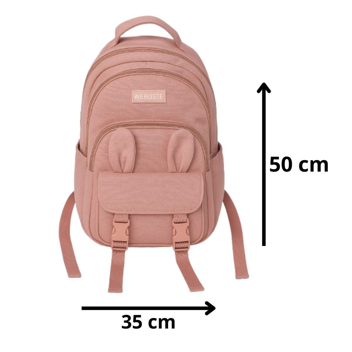 Mochila Bolsa Costas Feminina Com Chaveiro Ursinho Rosa