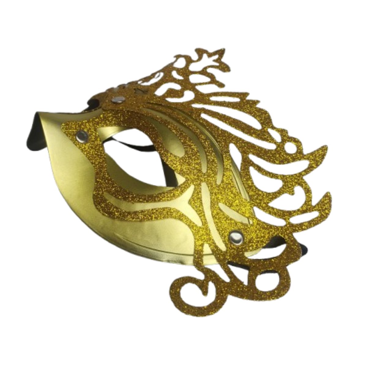 Máscara Fantasia Glitter Festa Carnaval Dourado