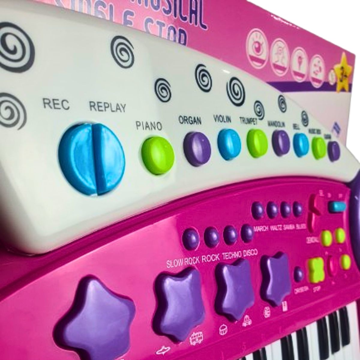 Brinquedo Teclado Musical Rosa Single Star - Bbr Toys