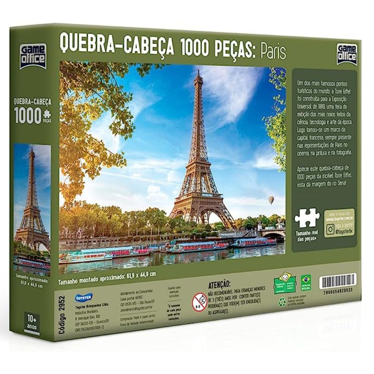 Quebra Cabeça Paris Torre Eiffel 1000 Peças  - Toyster