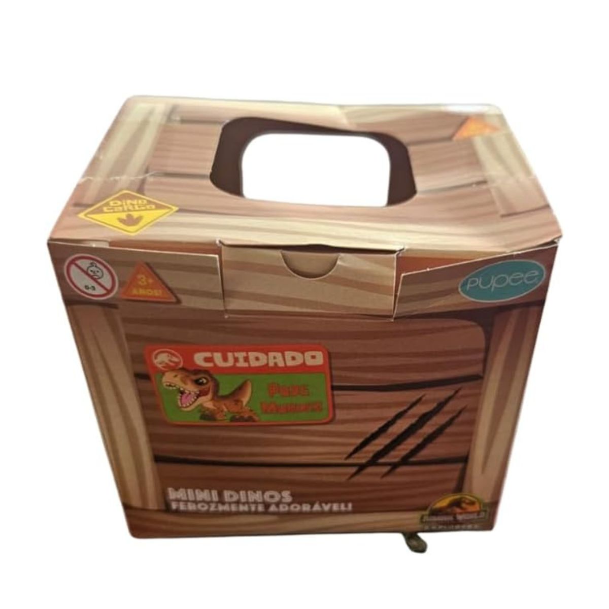 Mini Dino T-rex Marrom Na Casinha Jurassic Word - Pupee
