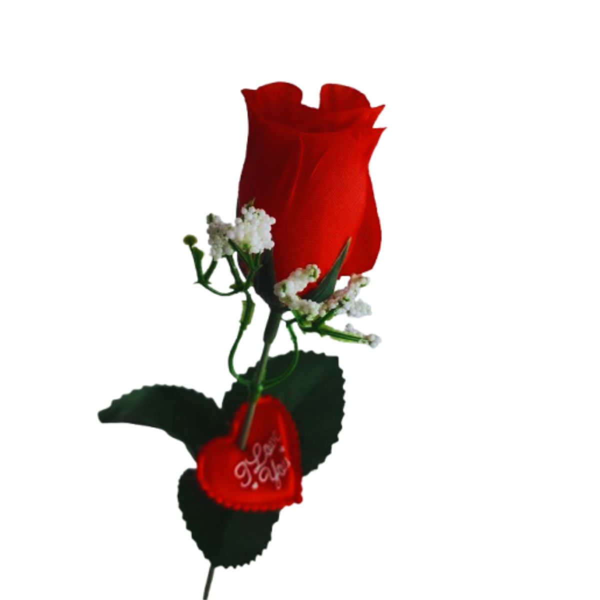 Rosa Artificial C/ Tag Coração Amor Love Dia Das Mães / Namorados