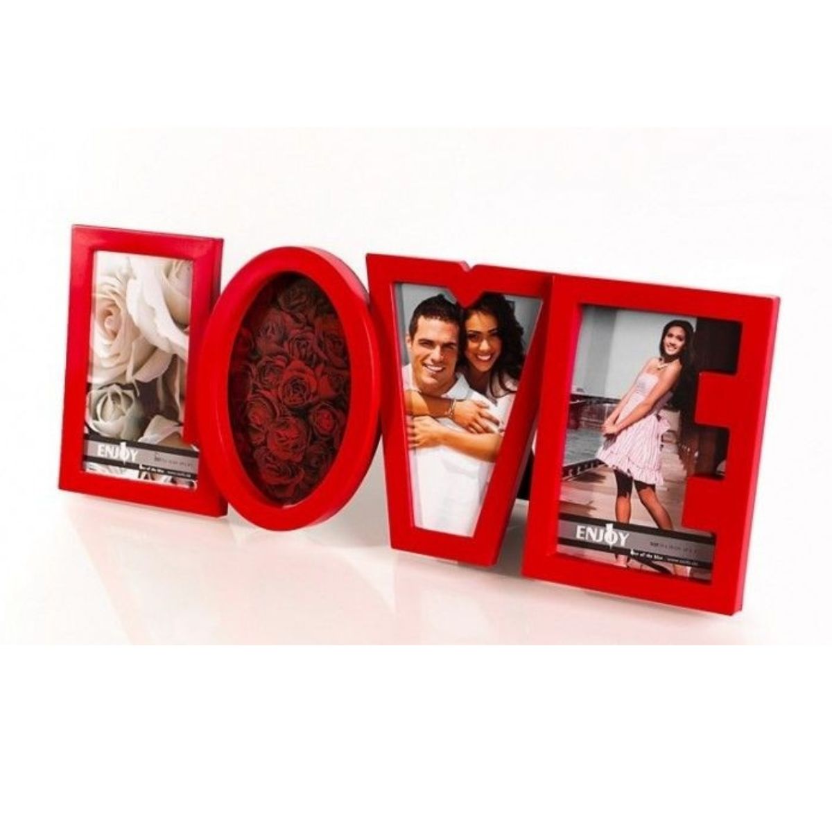 Porta Retrato Multifotos Love Amor Namorados - Vermelho