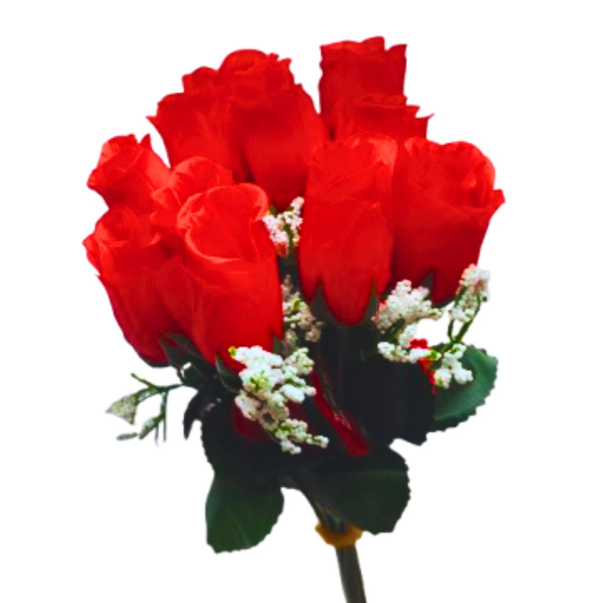 Kit Porta Retrato Coração Rosa Amor Love + Buquê com 12 Botões de Rosas Artificial C/ Tag