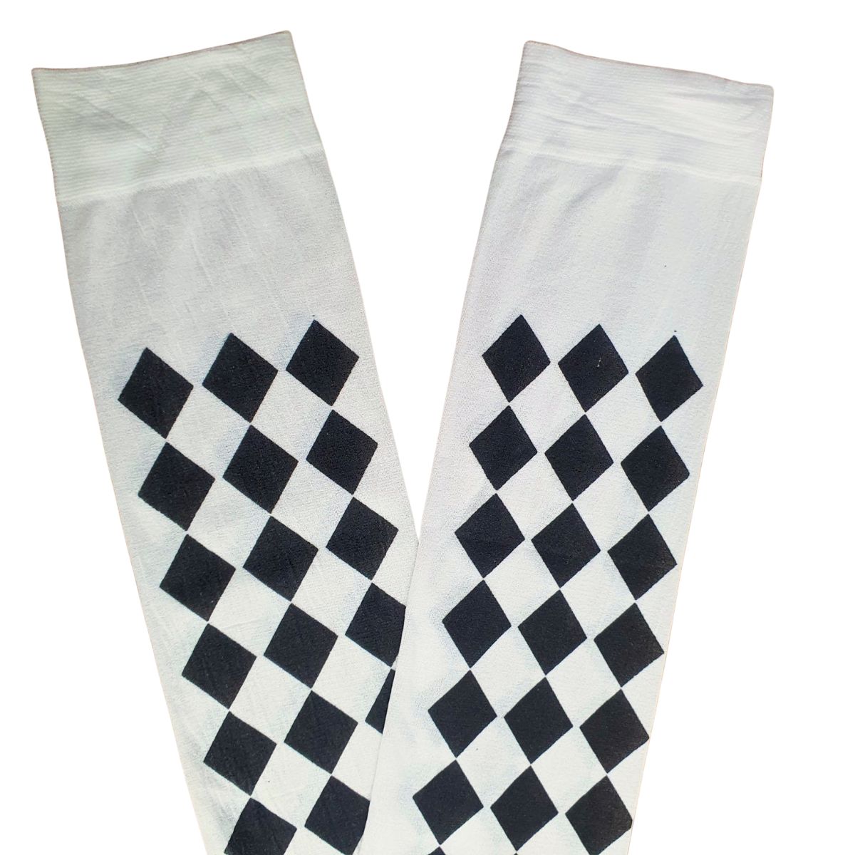 Meia Calça Quadriculada Para Fantasia Cosplay e Festa 5/8