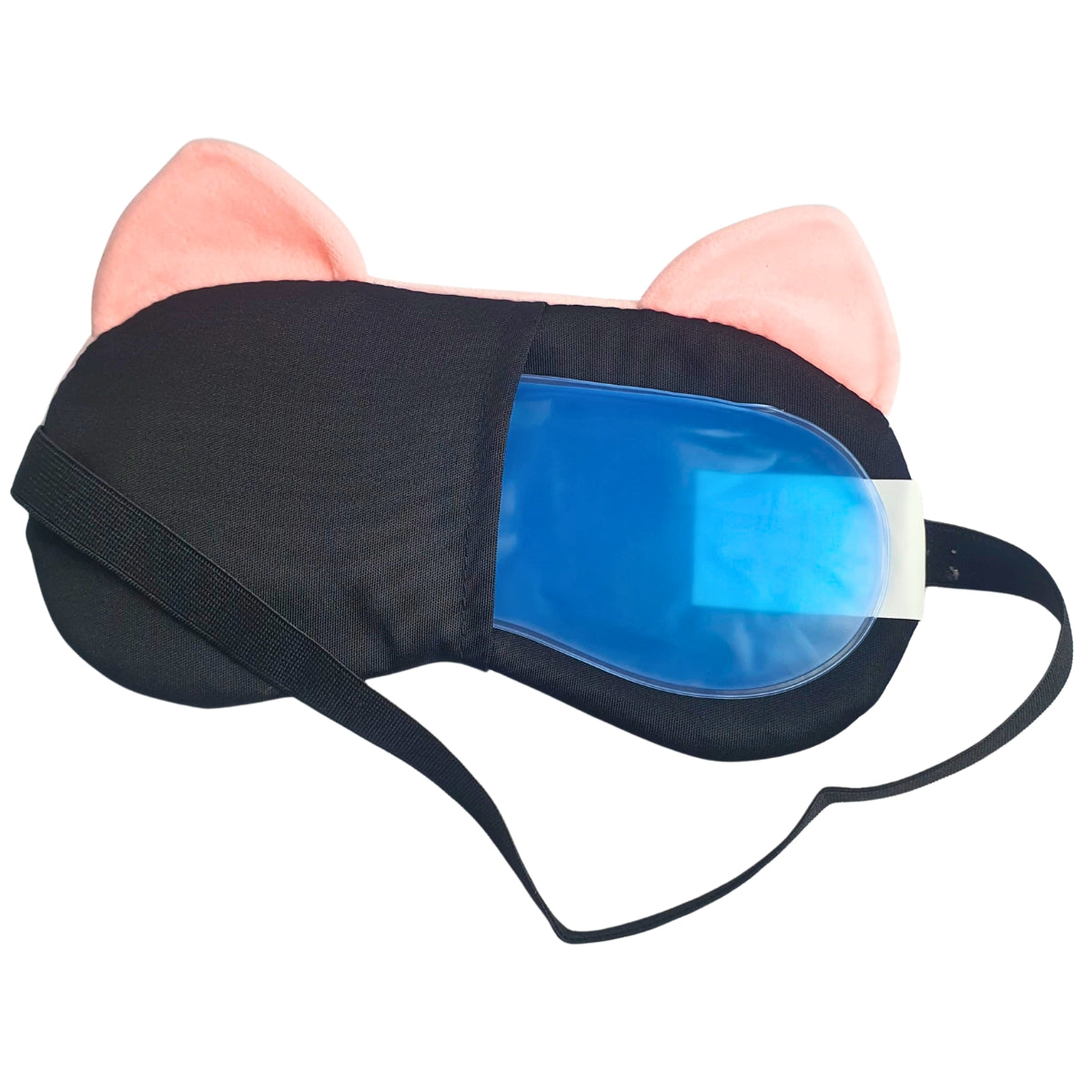 Máscara Gato Rosa de Óculos - Máscara de Descanso com Bolsa em Gel