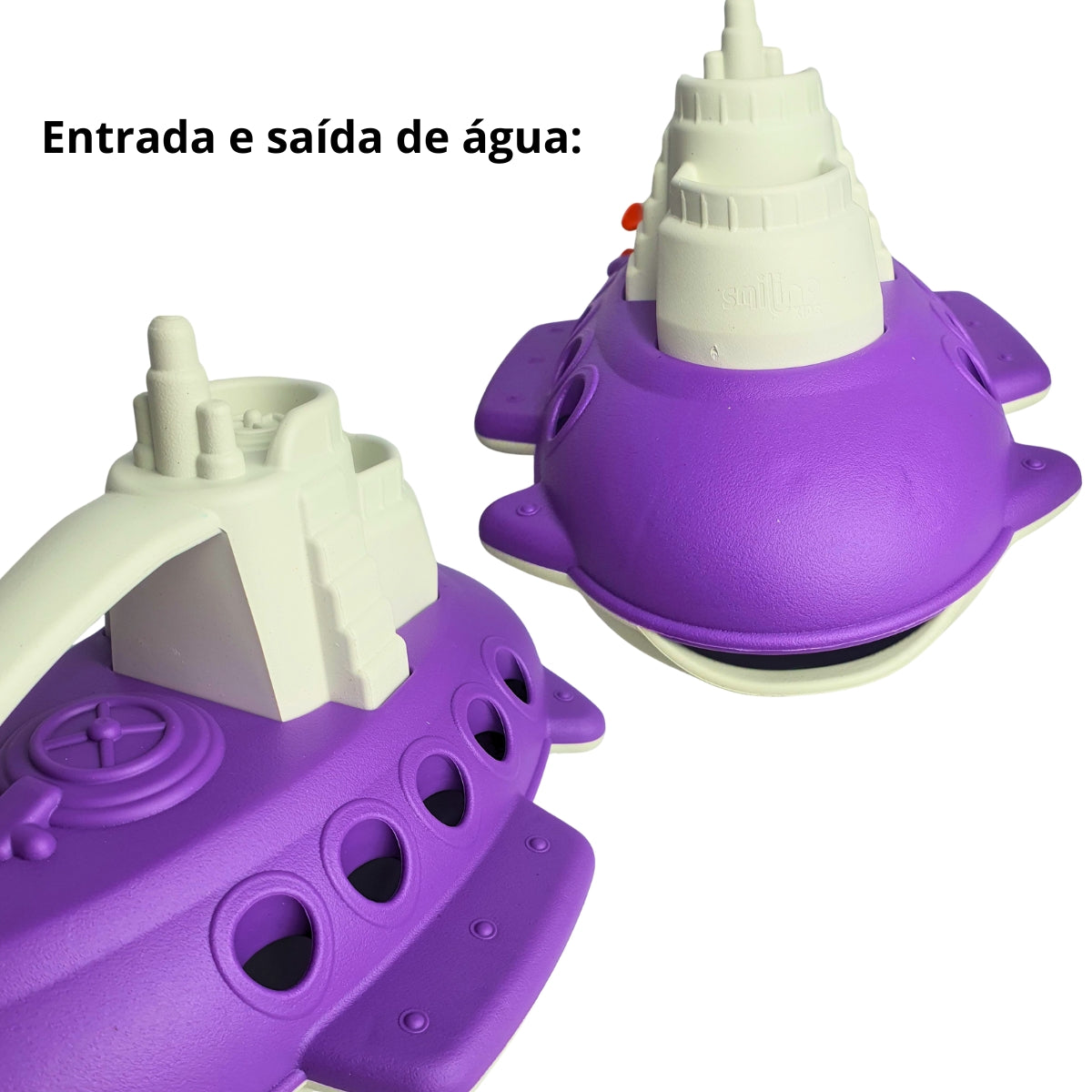 Submarino Infantil Roxo Com Branco - Brinquedo Para Piscina e Praia