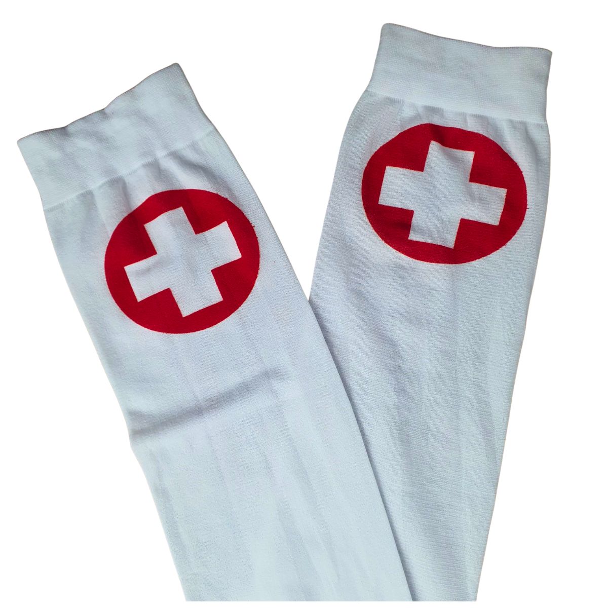 Meia Calça Enfermeira Branca Para Fantasia Cosplay e Festa 5/8