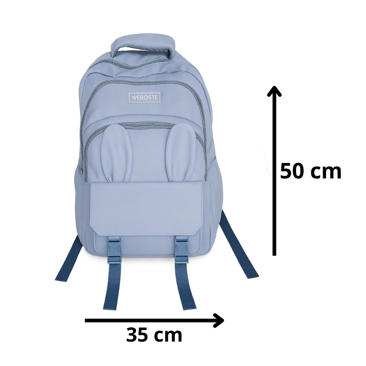 Mochila Bolsa Costas Feminina Com Chaveiro Ursinho Azul