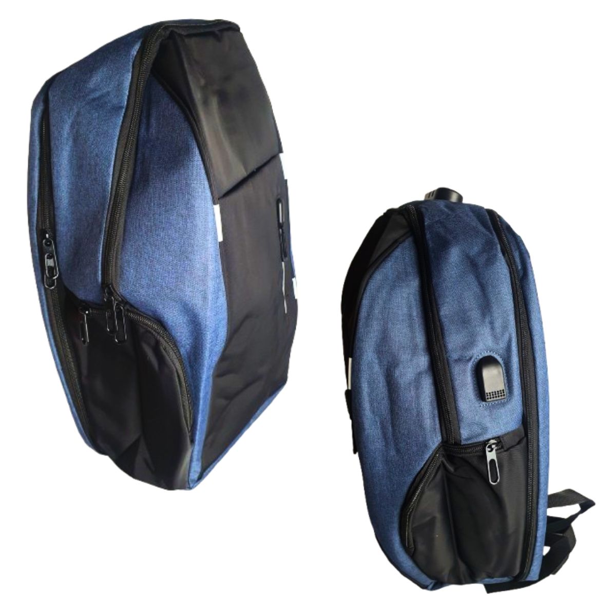 Mochila Antifurto Impermeável Azul Usb Com Trava E Código