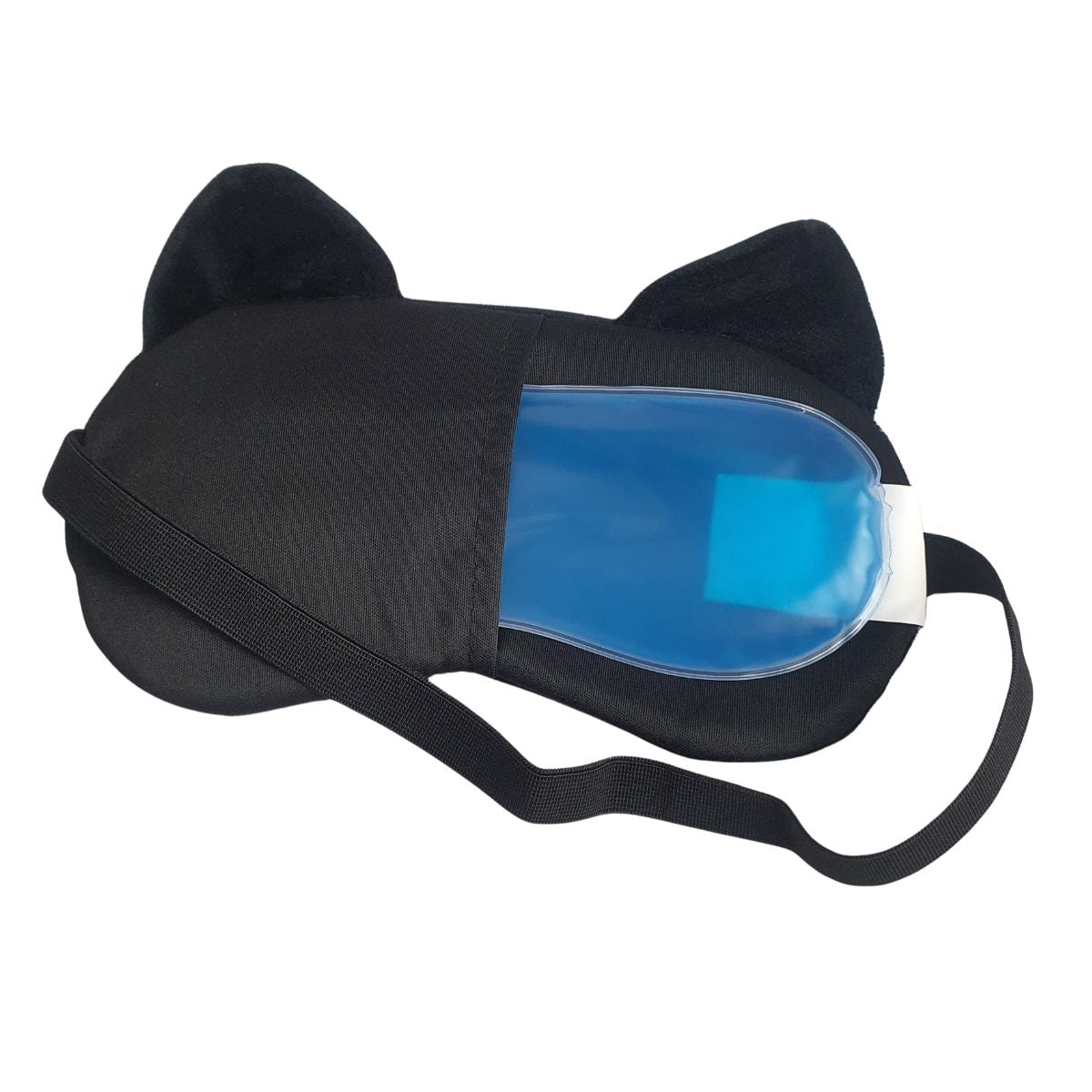 Máscara Gato Preto Com Olho Amarelo - Máscara Descanso com Bolsa de Gel