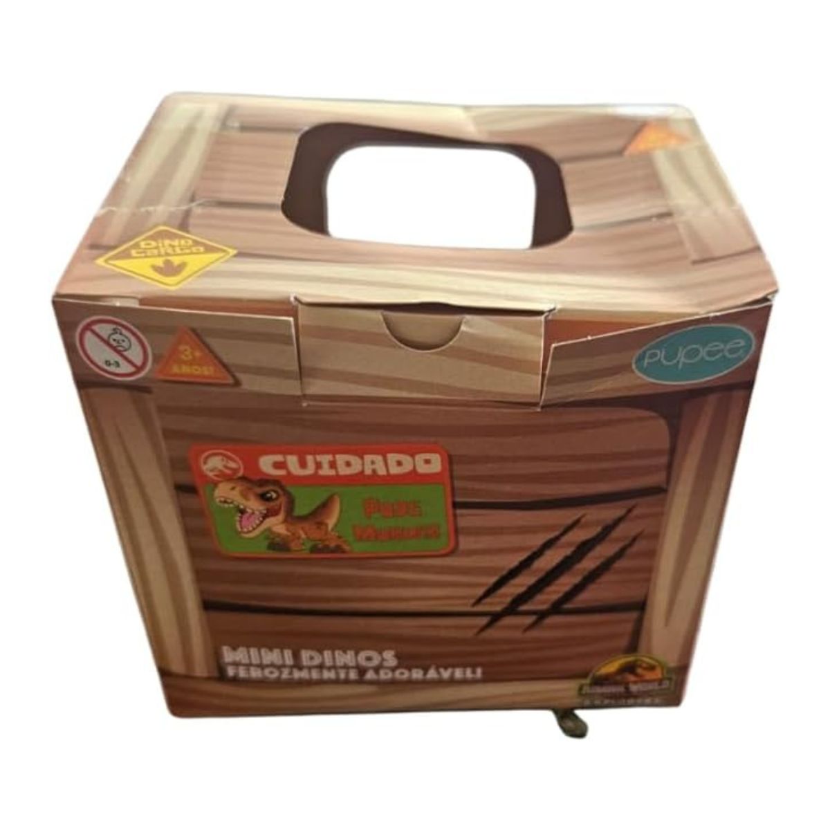 Mini Dino T-rex Preto Na Casinha Jurassic Word - Pupee