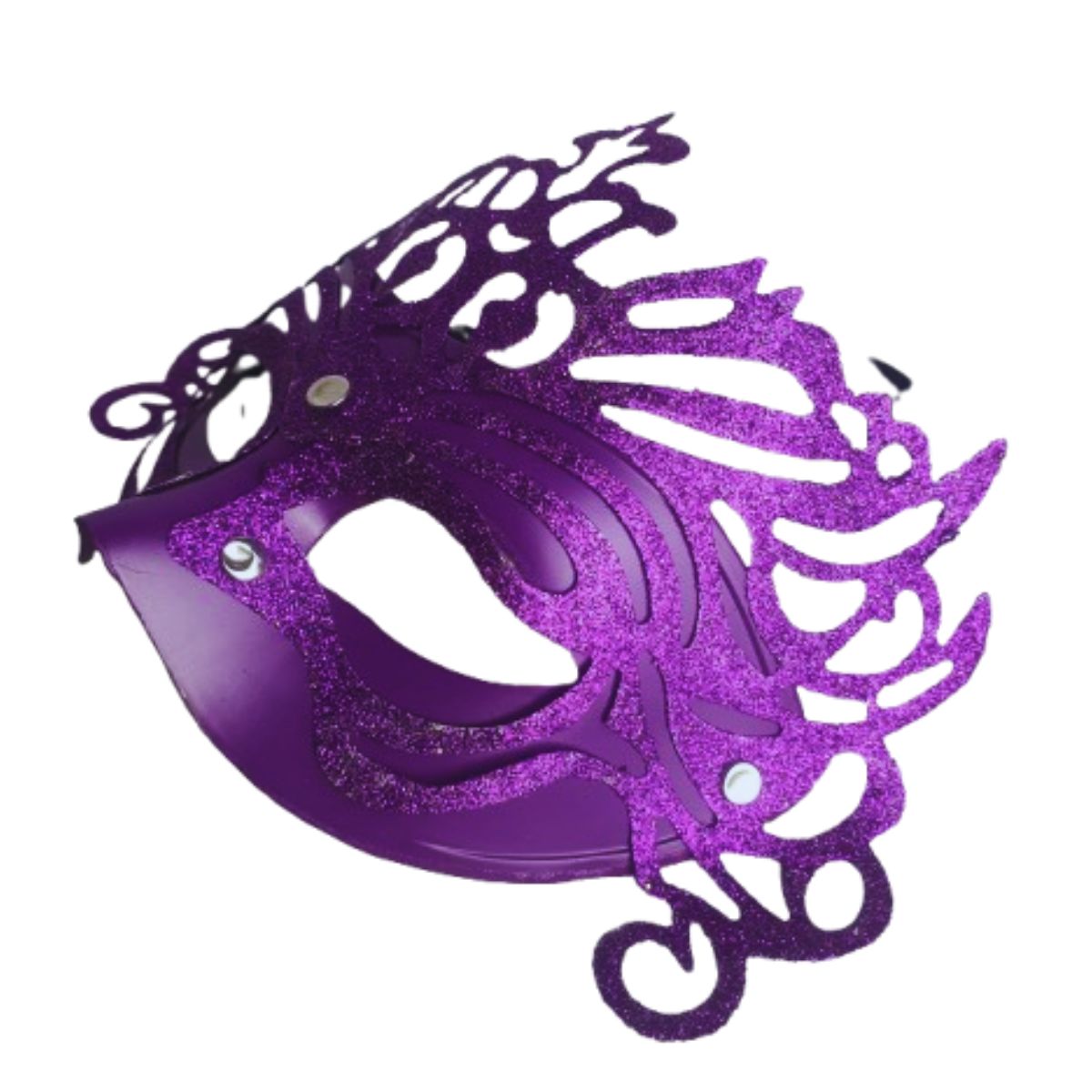 Máscara Fantasia Glitter Festa Carnaval Roxo