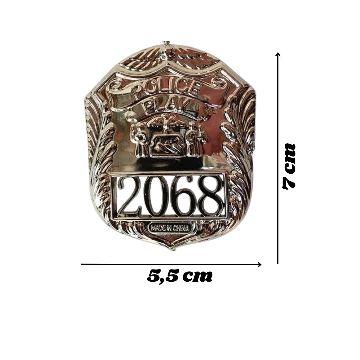 Distintivo Policial Acessório Fantasia Cosplay Carnaval