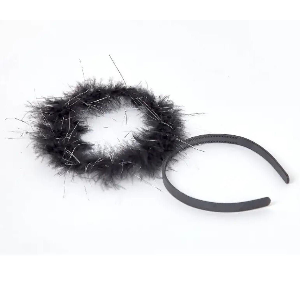 Kit Fantasia Anjo Preto Completo Festa Cosplay Carnaval Halloween Tiara Auréola / Asa / Saia