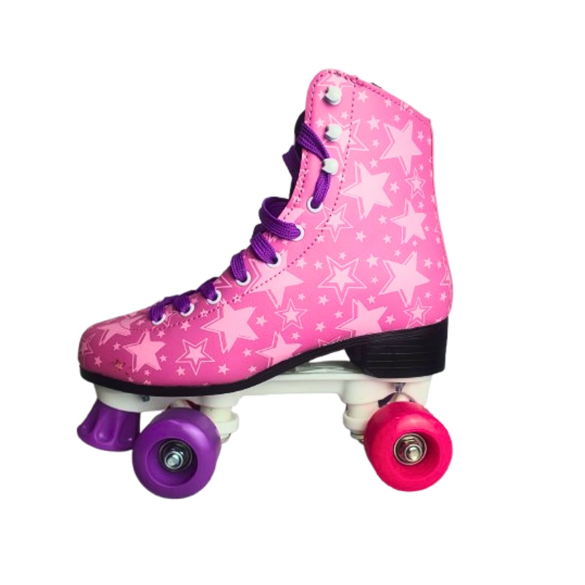 Patins Roller Retrô Clássico Rosa 4 Rodas - Bbr Toys