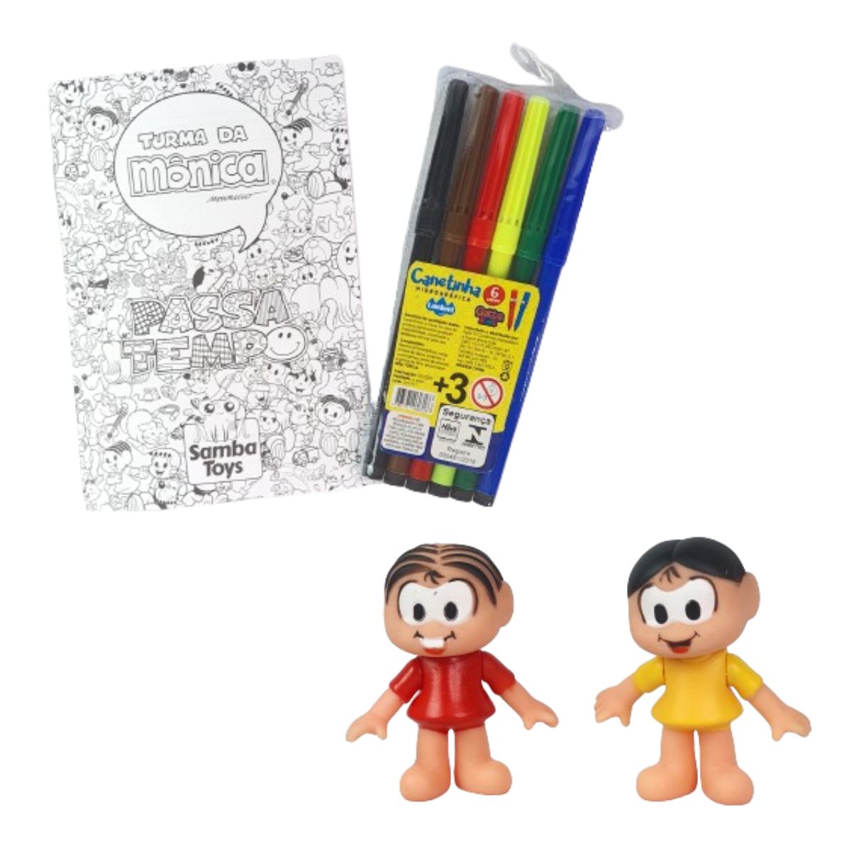 Kit Maleta Turma Da Mônica Passatempo / Colorir - Samba Toys