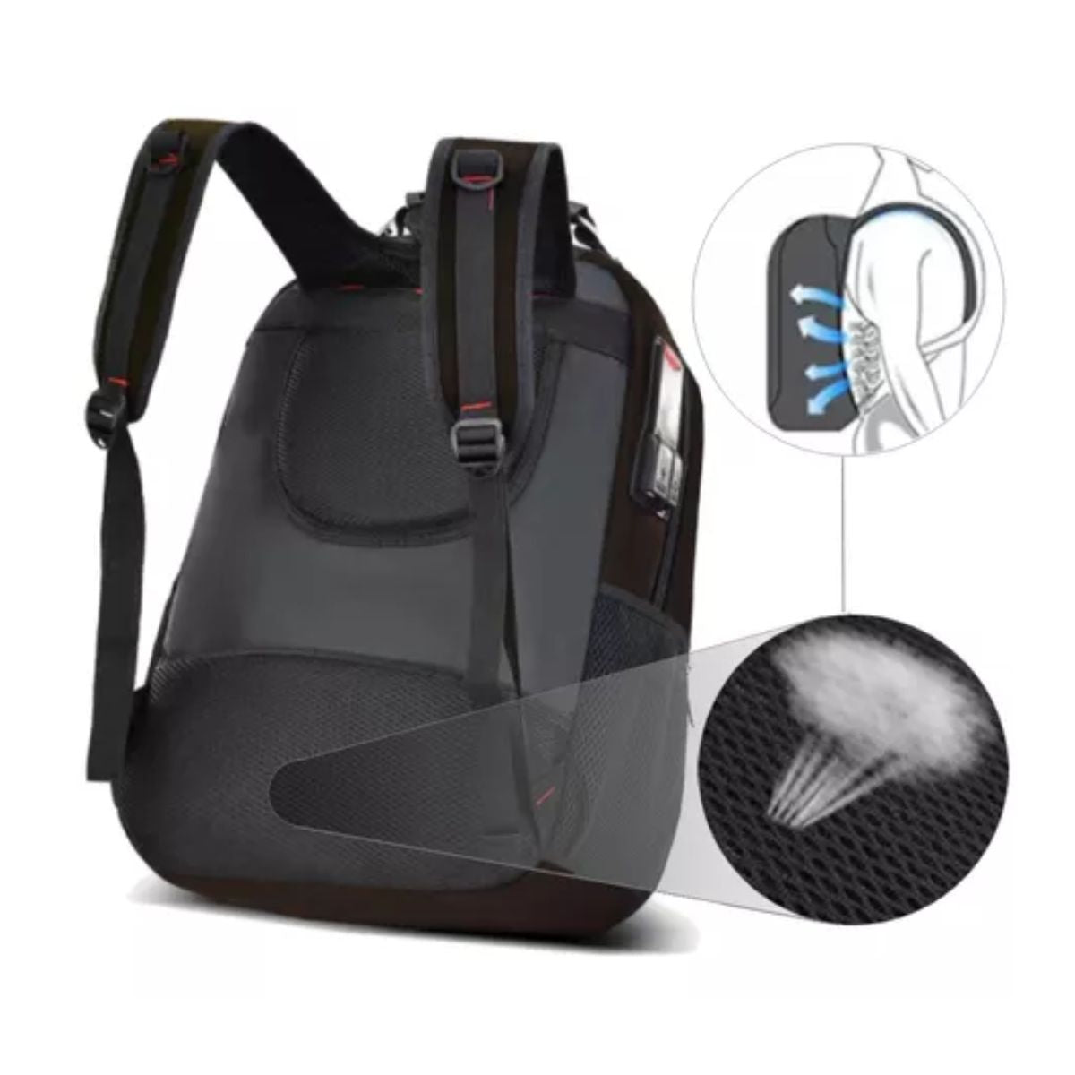 Mochila Masculina Couro Sintético Preto Sport Com Cabo