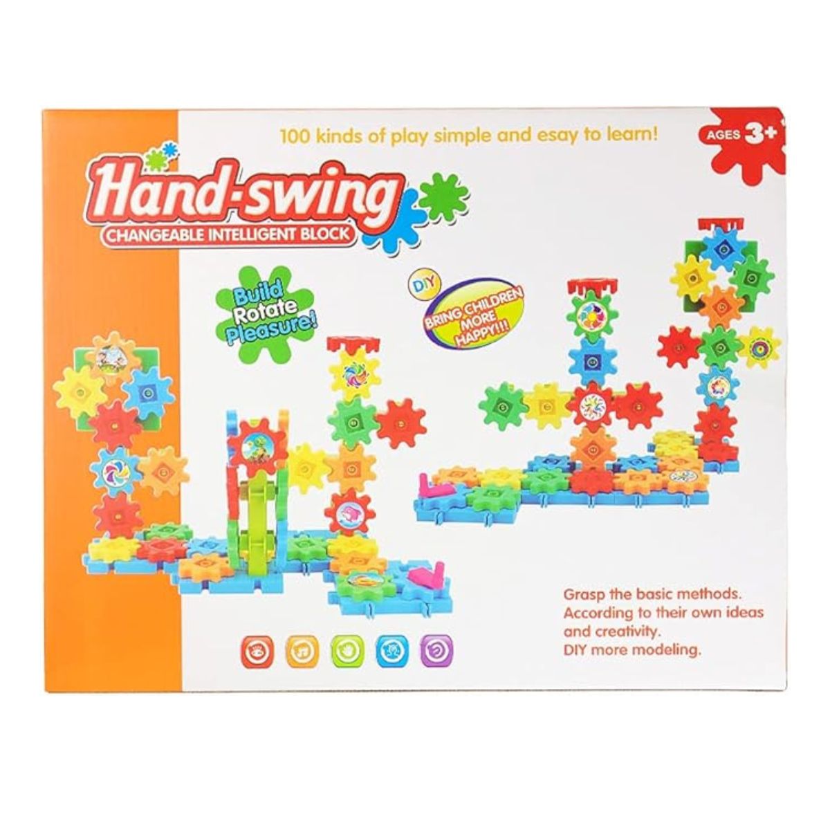 Bloco De Montar Infantil Engrenagem Hand-swing - Steam Toy