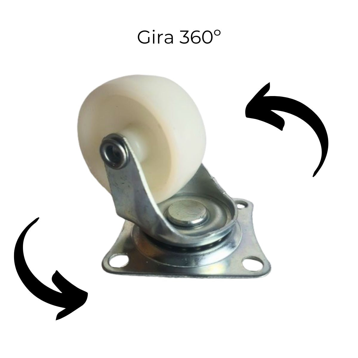 Kit Jogo Com 4 Rodas Rodízios Giratórios Carrinhos / Móveis